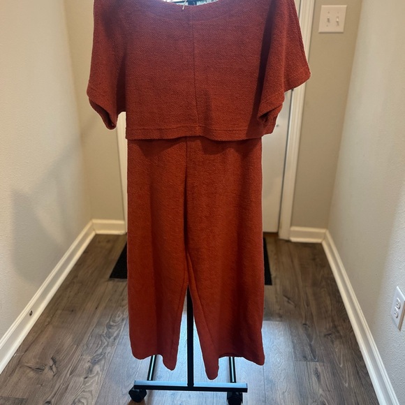 FREE PEOPLE  Changing Tides Cotton Crop Top & Pants - Rust - NWT- XS - Picture 3 of 16